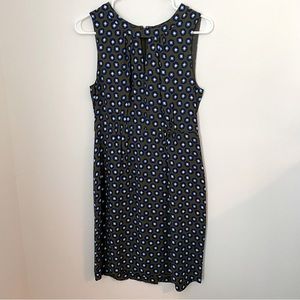 J Crew Sleeveless Green and Blue Geometric Print Short Dress